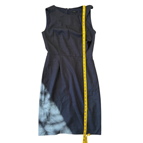 J. Crew Wool Sheath Dress Women’s Size 4 Blue Ruffle Accent Sleeveless Classic - Picture 8 of 9